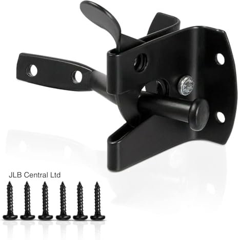 JLB Heavy Duty 2 Inch Gate Latch Including 6 Black Strong Screws, Garden Latch, Metal Fixing