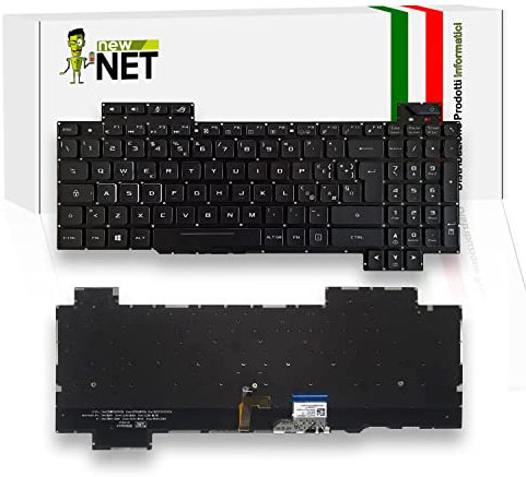 new net - Tastiera Compatibile con Notebook ASUS ROG Strix GL703G GL703GS GL703GM [Senza Frame - Retroilluminata - Italiana]