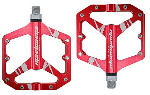 FrontStep Aluminium Nicht-rutsches Pedal mit hohem Fakten mit Pedal Light-Fahrrad für MTB/Mountainbike Pedal/BMX Pedal mit CR-Mo-Stahlspiralbrett verwendet (Rot)