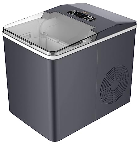 HYUNDAI - MACHINE A GLAÇONS -ICE MAKER CUBE - Capacité : 12 kg/24 h - Avec réservoir d'eau de 1,8 L, gray