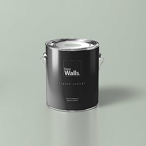 New Walls Premium Peinture pour murs Vert, Sauge Liquid Luxury Peinture à dispersion pour intérieur – 5 L