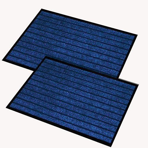 Hafaa Blue Door Mat 2 Pack 40x60 cm Water Absorbent Rubber Mat