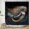 ASDCXZ Meerjungfrau Duschvorhang 180x200 cm, Modern Kunst Glitzer Meerjungfrau Bad Waschbar Duschvorhänge Polyester Textil Wasserdicht Badevorhang für Badewanne mit 12 Haken