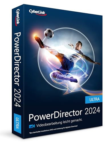 CyberLink PowerDirector 2024 Ultra | Benutzerfreundliches Videobearbeitungsprogramm für PC | Greenscreen und tausenden Effekten | Fotoshow | Heimstudio | Screen Recorder | Windows 10/11 [Box]