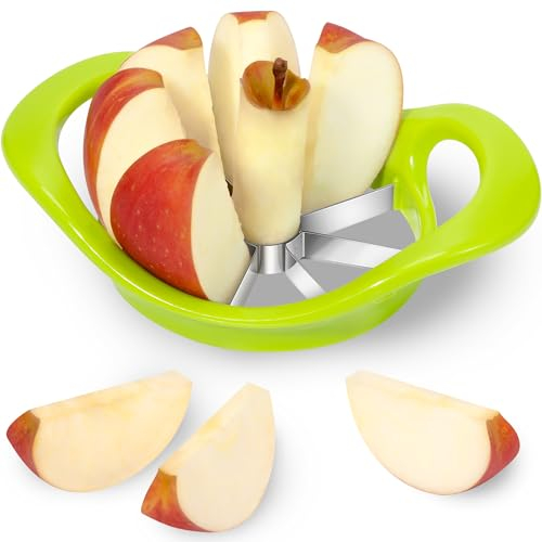 Rainspire Apple Cutter 8 Slices, 8 Blade Apple Slicer and Corer, Apple Corer Tool with Stainless Steel Blades, Super Sharp Fruit Cutter Fruit Slicer (Green)
