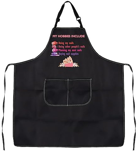 LEVLO Nail Technician Apron Nails Stylist Gift Nail Hustler Apron Nail Boss Nail Tech Apron With Pockets Waterproof Apron Adjustable (MY HOBBIES INCLUDE apron ku)