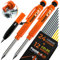 THORVALD Set Tieflochmarker Bleistift (2 x Zimmermannsbleistift + 38 Minen + Spitzer + Schreibgriff) - Handwerker Holz Metall Beton Bau