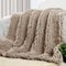 Carriediosa Chunky Knit Throw Blanket 50 X 60, 100% Hand Made Large Chenille Loop Yarn Soft Fluffy Throws for Couch Sofa Bed, Big Crochet Cozy Heavy Thick Cable Woven Blanket, Taupe
