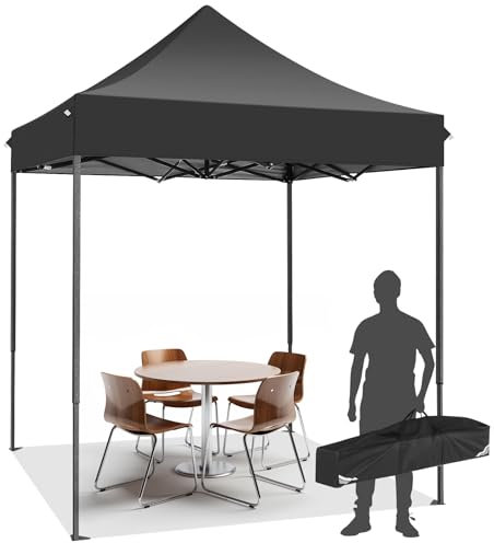 COBIZI Carpa 2x2M, Impermeable, Estable, para Exteriores, Plegable, Gazebo, Ajustable en Altura, para Fiestas y Exteriores,Negro
