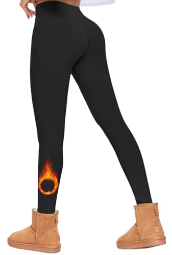 DREAM SOCKS Leggings Termici Donna Felpati con Pelo Interno, Leggings Invernali,Pesanti ad Elevato Isolamento Termico