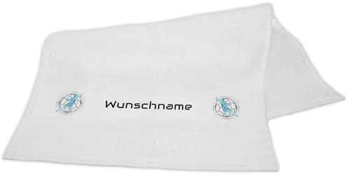 Eurofoto Handtuch mit Namen und Motiv mit Handball | Namenshandtuch mit Hobby personalisiert | Badetuch mit Wunschnamen
