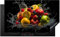 KitchenYeah© Coperchio Piano Cottura 91x52 cm Cucina Copri Fornelli Tappetino Induzione Antiscivolo Piastra Protezione Frutta - Mela - Arancia - Rosso - Acqua