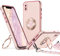 XYZ iPhone XS Max Case with Stand, Heart Lanyard for Girls Women, Luxury Cute Bling Protective Phone Cover, Pink