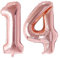 Vthoviwa 32'' Ballon Chiffre Anniversaire 14/41 Or Rose, Ballon Numero 14/41 Deco Birthday, Balloon 14/41 Numéro Party Deco 86cm
