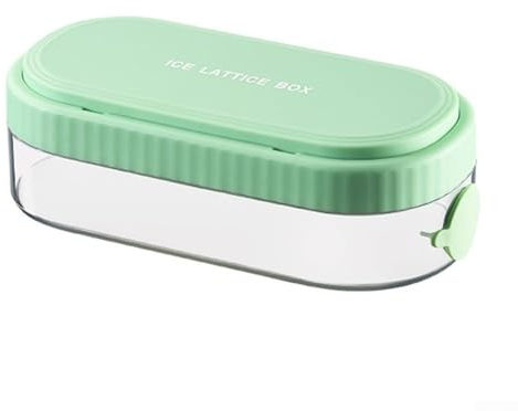 Bandeja para cubitos de hielo, 18 rejillas de silicona con parte inferior flexible, bandeja para hacer cubitos de hielo con tapa para agua, jugo, leche (verde)