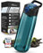 BERGKVIST® Outdoor Wasserfilter Flasche OBSIDIAN (650ml) mit Kompass - Trinkflasche mit Filter für sauberes Trinkwasser - Wasseraufbereitung für die Camping-, Prepper- & Survival-Ausrüstung (Türkis)