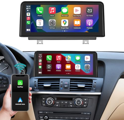 Ninetom 10,25 Zoll Autoradio-Touchscreen für 2011-2012 BMW X3/X4 Serie F25 F26 mit CIC-System, unterstützt Apple CarPlay/Android Auto/Mirrorlink/Navigation, Upgrade der Auto-Stereoanlage