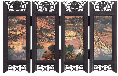 Cabilock Mini Paravent De Style Chinois Petit Paravent De Bureau Séparateur De Pièce Décoratif