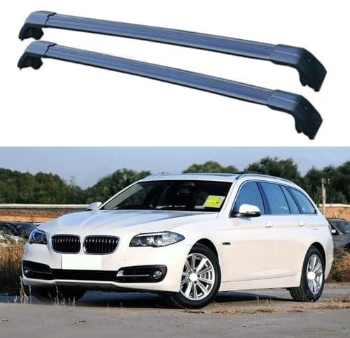 GCTRICL Für BMW 5 Series F11 Touring Estate 2010-2017 2 Stück Aluminium Dachträger Relingträger,Dachgepäckträger Alu Relingträger,B