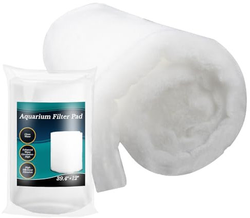 MAQIHAN Aquarium Filter Pad - Aquarium Filter Media,39.4 x 11.8in Media Roll for Fish Tank, Ponds,Garden, Saltwater,Fershwater,Plant, Trutle(White) (1)