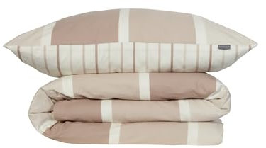 Schiesser Bettwäscheset Brody | 2-teilig | Gestreift | Feinbiber | 100% Baumwolle | Oeko-Tex Zertifiziert | Reißverschluss | 135x200cm + 80x80cm | Taupe