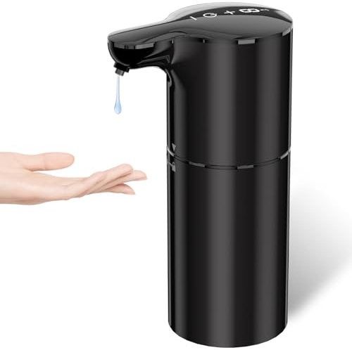 YIKHOM Dispenser automatico di sapone liquido, dispenser di sapone per piatti, 8 controllo del volume regolabile, 450 ml, dispenser disinfettante touchless, pompa di sapone con sensore di movimento