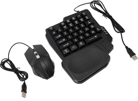 Denash Gaming -Tastatur -Mausadapter für, 5.2 Half Hand Spieltastaturmaus für PC Spieleerlebnisse auf Mobilgeräten