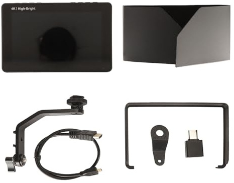 Denash DSLR -Kamera -Feld Anzeige Clear 5,5 Zoll IPS Touchscreme 4K HD Multimedia Interface Display, Ideal für Genaue Belichtung/Fokus für Fotografen Assistenten, Schwarze Farbe