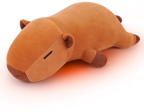 Heated Pad for Back Pain, 1.79lb Weighted Plush Capybara Microwave Heating Pad Plush for Pain Relief Heating Pads for Cramps Period Pain Relief Cuddle Heated Pad for Neck Shoulder Moist Heat Pad