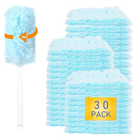 Duster Refills compatible with Flash Duster Dust Magnet Refills, 360° Trap & Lock 100% of Household Dust, Hair & Allergens – Compatible with Flash Ergonomic Handle (Blue-30)
