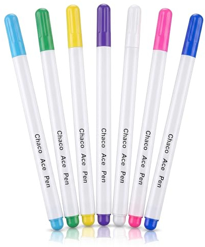 7 Stück Trickmarker Nähen,Schneiderkreide,Stoffstifte Nähen Wasserlöslich | Markierstifte Nähen,Trickmarker Selbstlöschend,Schneiderkreide Stoffmarkierstift,für Kleidungsstücken Schneiderei