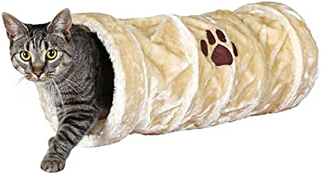 Trixie 42981 Spieltunnel, Plüsch, ø 22 × 60 cm, beige