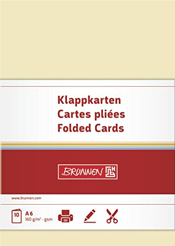 Brunnen 105125311 Klappkarte Universalpapier, A6, 10 Stück, chamois