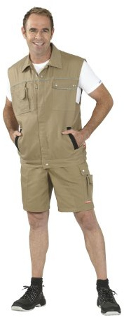 Planam Herren-Shorts, Khaki/Schwarz