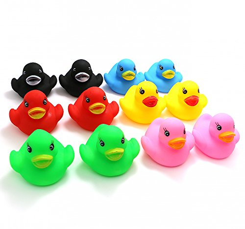 Novelty Place [Posen & Quietschen Gummiente Ducky Baby Badespielzeug für Kinder (12 Stück)