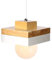 Lámpara Colgante de Metal Industrial Vintage Pantalla de Madera Decoración Colgante Iluminación de Techo Moderna Lámparas de Araña Pequeña para Habitacion Restaurante Cocina (Blanco Tipo B)