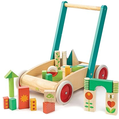 Tender Leaf Toys Lauflernhilfe aus Holz mit Bausteinen