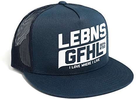 DEPARTED Herren Mesh Trucker Hat mit Print/Aufdruck - Snapback Cap - No. 59, Coastal Navy