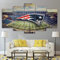 WFLWLH Bilder Leinwandbild - 5 Teilig Leinwanddrucke New England Patriots Stadium Poster für Wohnzimmer Leinwand Malerei Wandbilder von Leinwand Kunst-B2 Rahmen