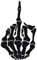 Autoaufkleber Sticker Mittelfinger Skelett Stinkefinger Motorrad Logo Schwarz