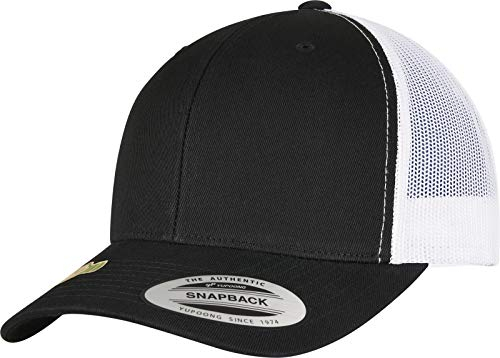 Flexfit Unisex 6606RT-YP Classics Recycled Retro Trucker Cap 2-Tone Baseballkappe, blk/wht, one Size