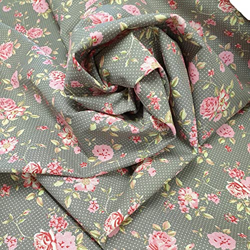 Westfalenstoffe Rosenborg Rosen Taupe/Steingrau | Stoffe zum Nähen | Baumwoll-Stoff Meterware | Baumwollstoff mit stilvollem Muster | 150 x 100 [cm] | Individuell für Dich konfektioniert