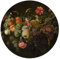 REINDERS Glasbild, De Heem Girlande aus Früchten, Küche, Poster, Wanddeko, Glasbilder, Glas, Mehrfarbig, Ø 50cm