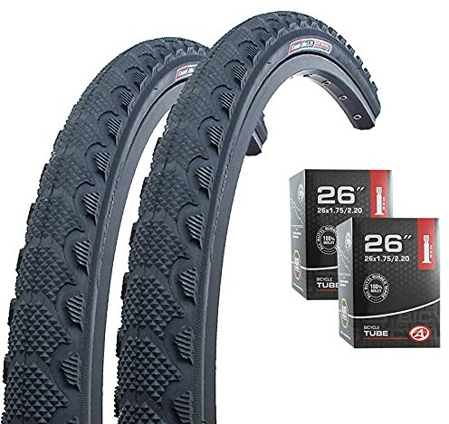 2X Fahrrad Reifen 26 Zoll 47-559 mit Schlauch AV Set für vorn und hinten