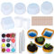 Cayway 30-Piece Silicone Resin Mould Set - 5 Moulds, 12 Color Glitter, Flower Pot & Ashtray Moulds