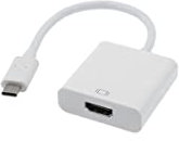APM 590478 - Adaptateur USB 3.1 Type-C/HDMI Mâle/Femelle - Transmission du Son et de l'image - Permet de Relier Un MacBook Pro ou PC Portable à Une TV HD, Moniteur LCD HD, Rétroprojecteur - Blanc