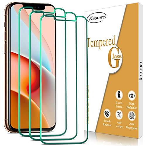 Kesuwe 3 Pack Screen Protector for iPhone 11 Pro/iPhone XS/iPhone X | Anti Scratch, Anti-Shatter, HD Clear, Easy Installation, Bubble Free, Case-Friendly