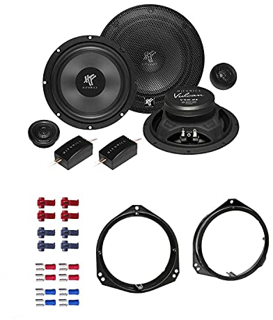 Hifonics VX 6.2E Lautsprecher mit Einbauset passend für Opel Tigra Twintop Coupe 2004-2009 Türen vorne 400 Watt 165mm 2 Wege Kompo