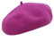 Melegari Baskenmütze für Damen | 100% Wolle | Margie Beret | Made in EU, Fuchsia 440, One size