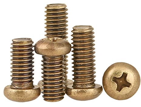 Copper Round Head Phillips Screws, Pan Head Machine Screws, M2M2.5M3M4M5M6M8, All Copper Screws, Small Screws, Pure Copper,M2*5(450pcs)